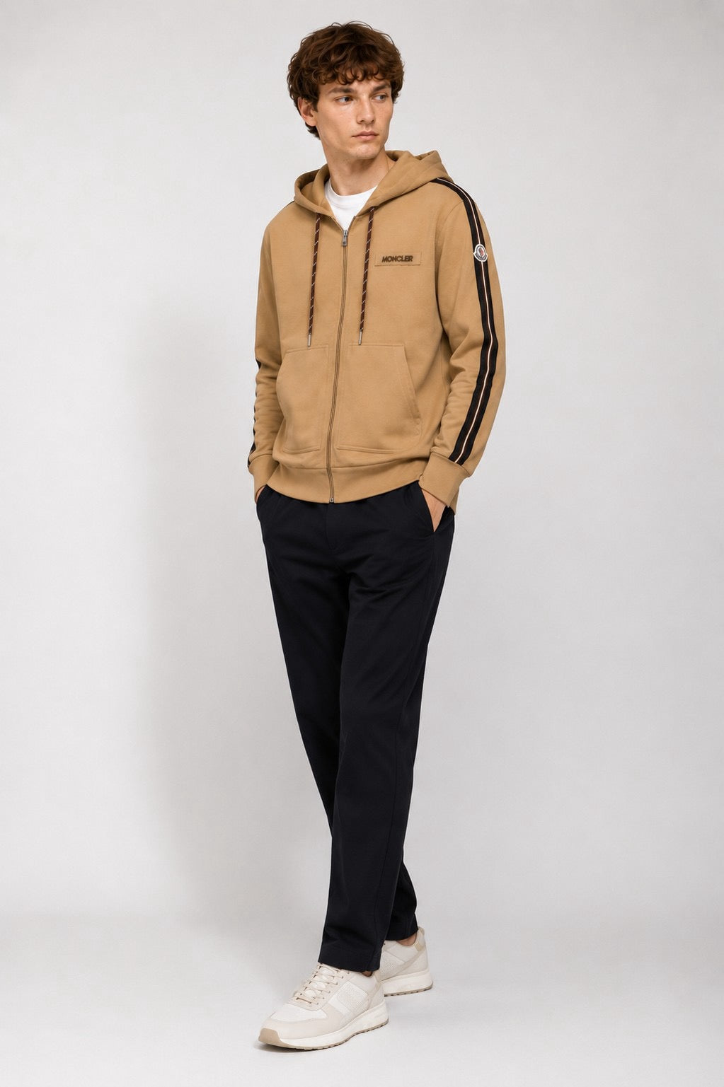 Moncler Hooded Zip-Up Embroidered Sweater - view 14