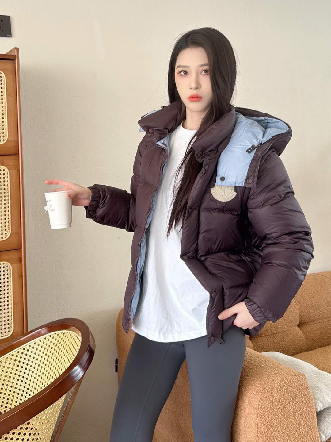 Moncler Hooded Embroidered Down Jacket - view 14