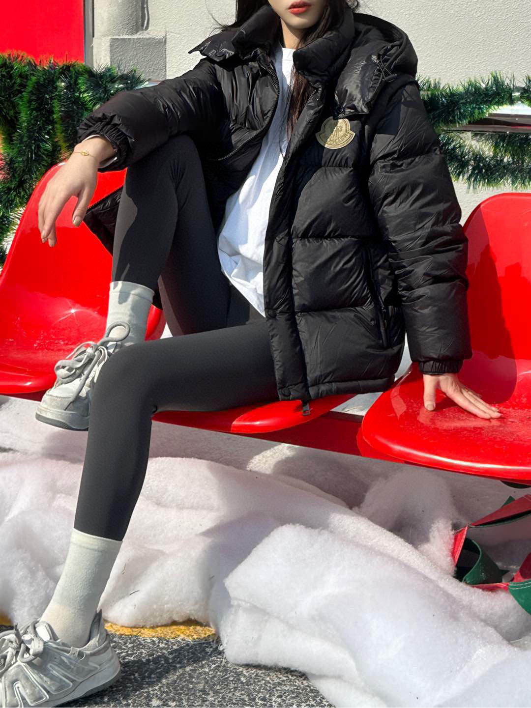 Moncler Hooded Embroidered Down Jacket - view 14