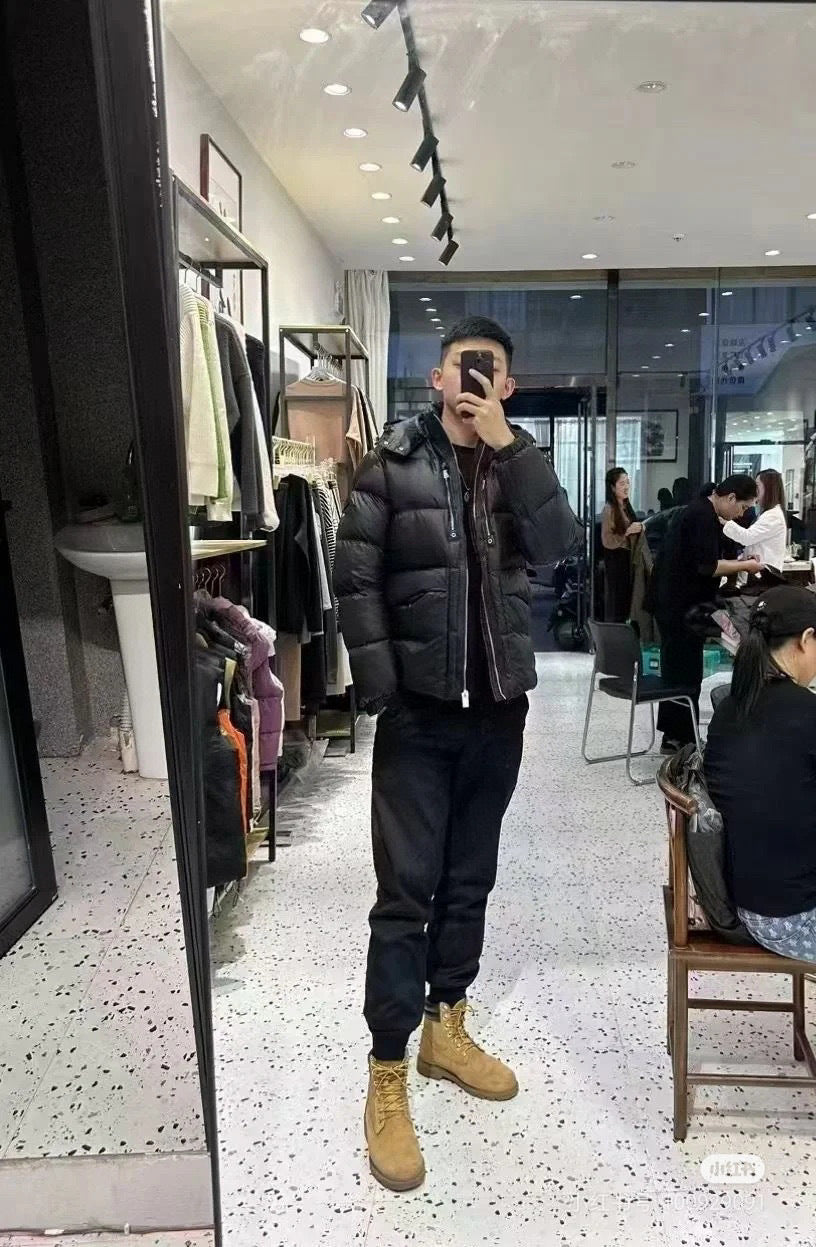 Moncler Hooded Zip-Up Graphic Down Jacket - White - view 14