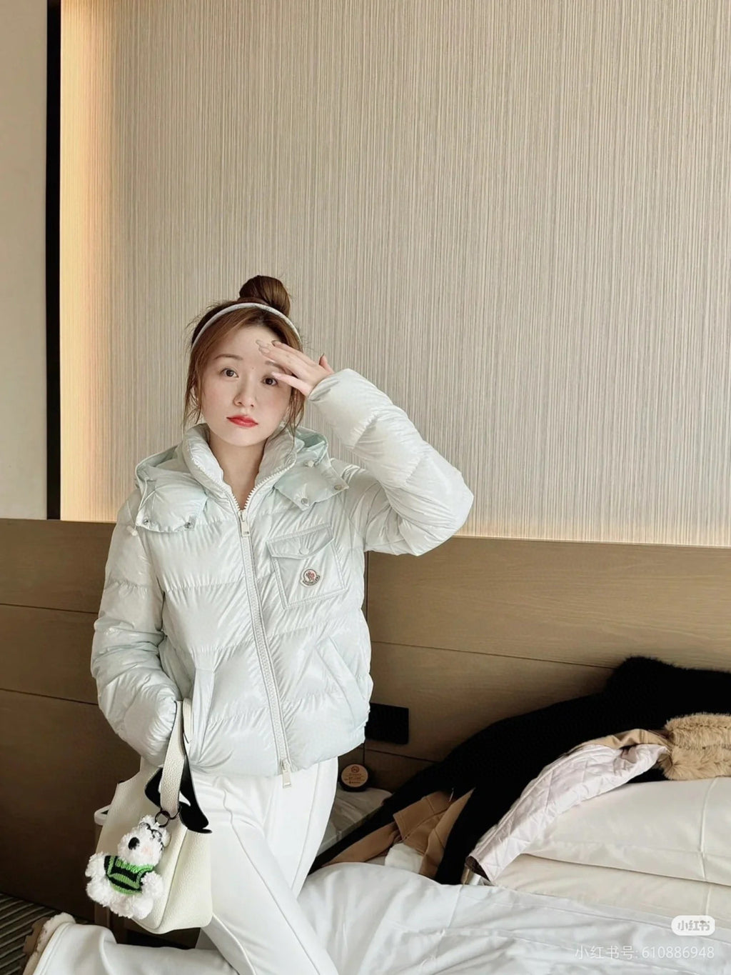 Moncler Women's Hooded Zip-Up Logo Down Jacket - view 14