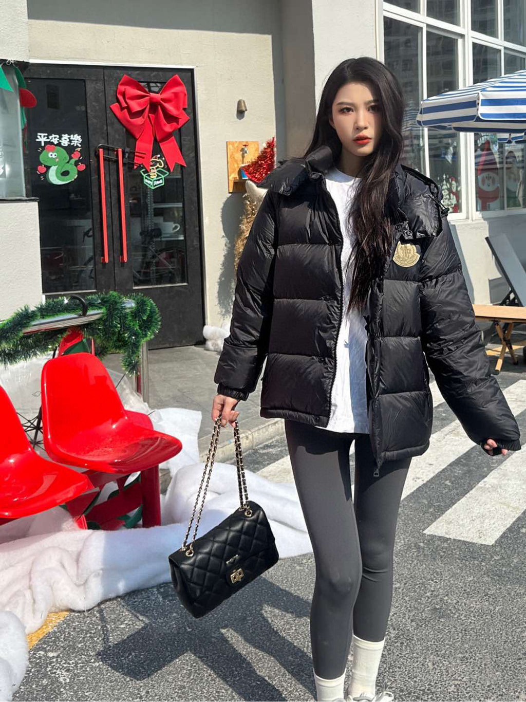 Moncler Hooded Embroidered Down Jacket - view 15