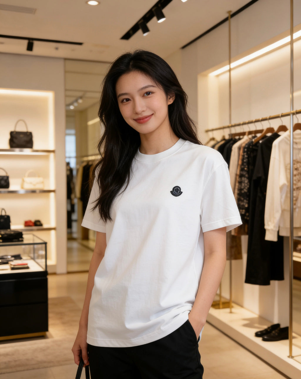 Moncler Embroidered Logo T-Shirt - Black - view 15