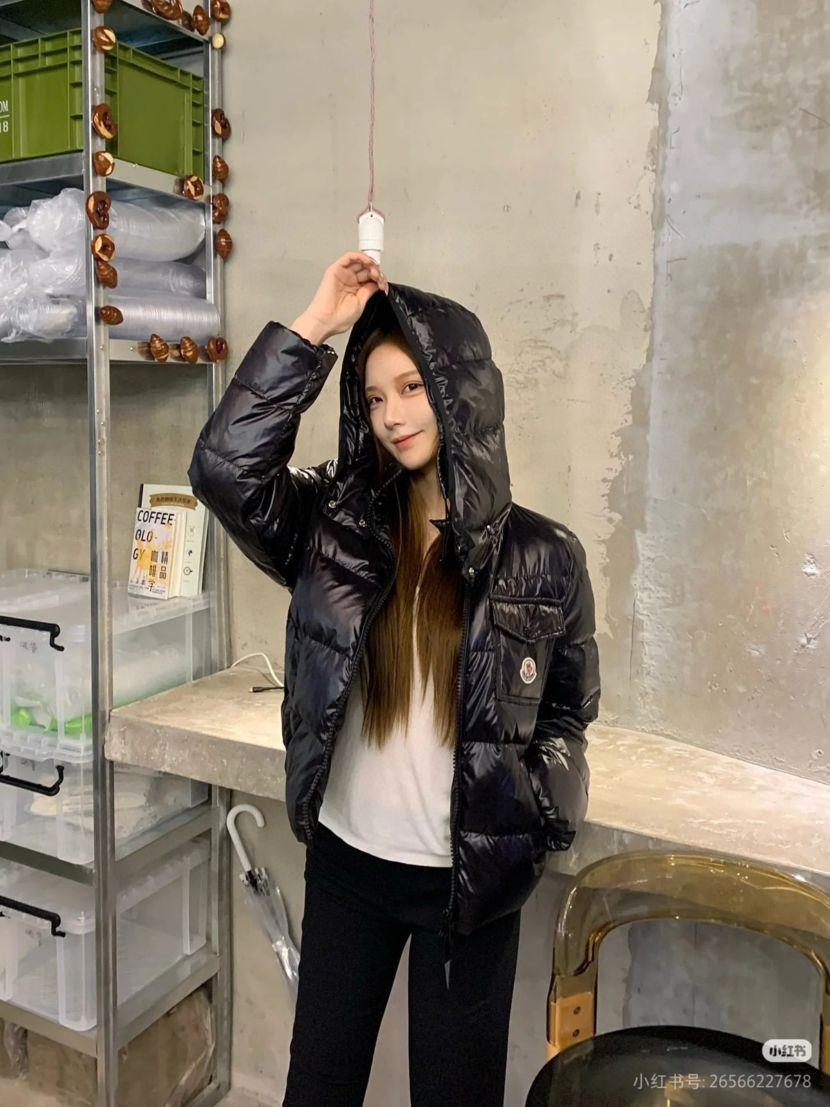 Moncler Women's Hooded Zip-Up Logo Down Jacket - view 15