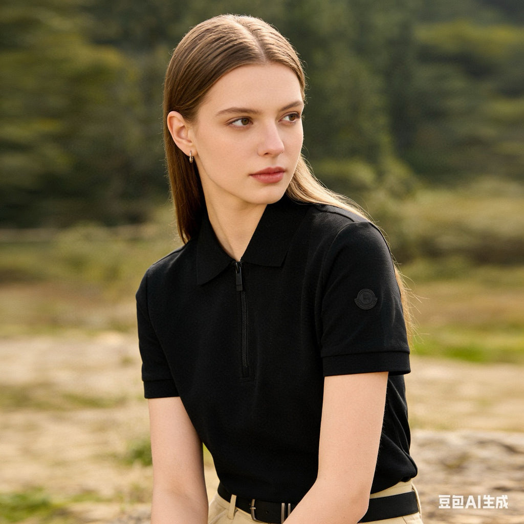 Moncler Zip-Up Logo Lightweight Polo Shirt - view 15