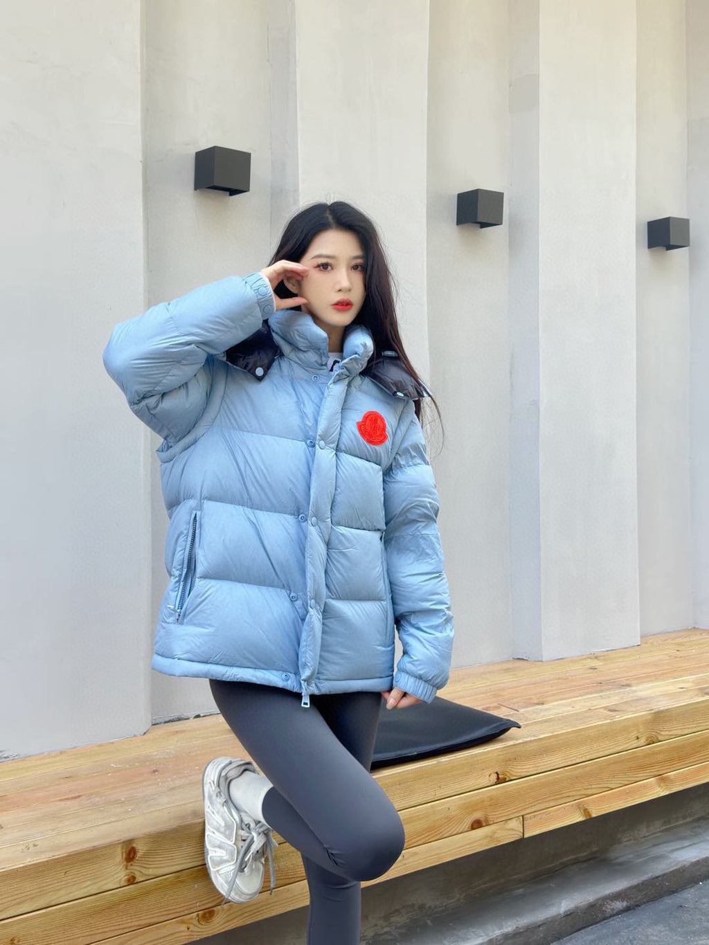 Moncler Hooded Embroidered Down Jacket - view 15