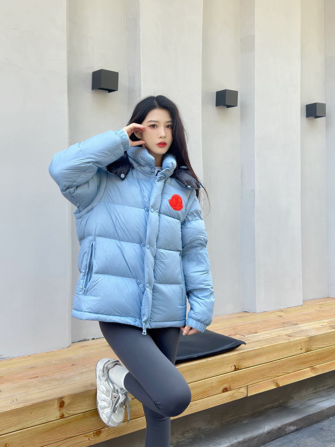 Moncler Hooded Embroidered Down Jacket - view 15