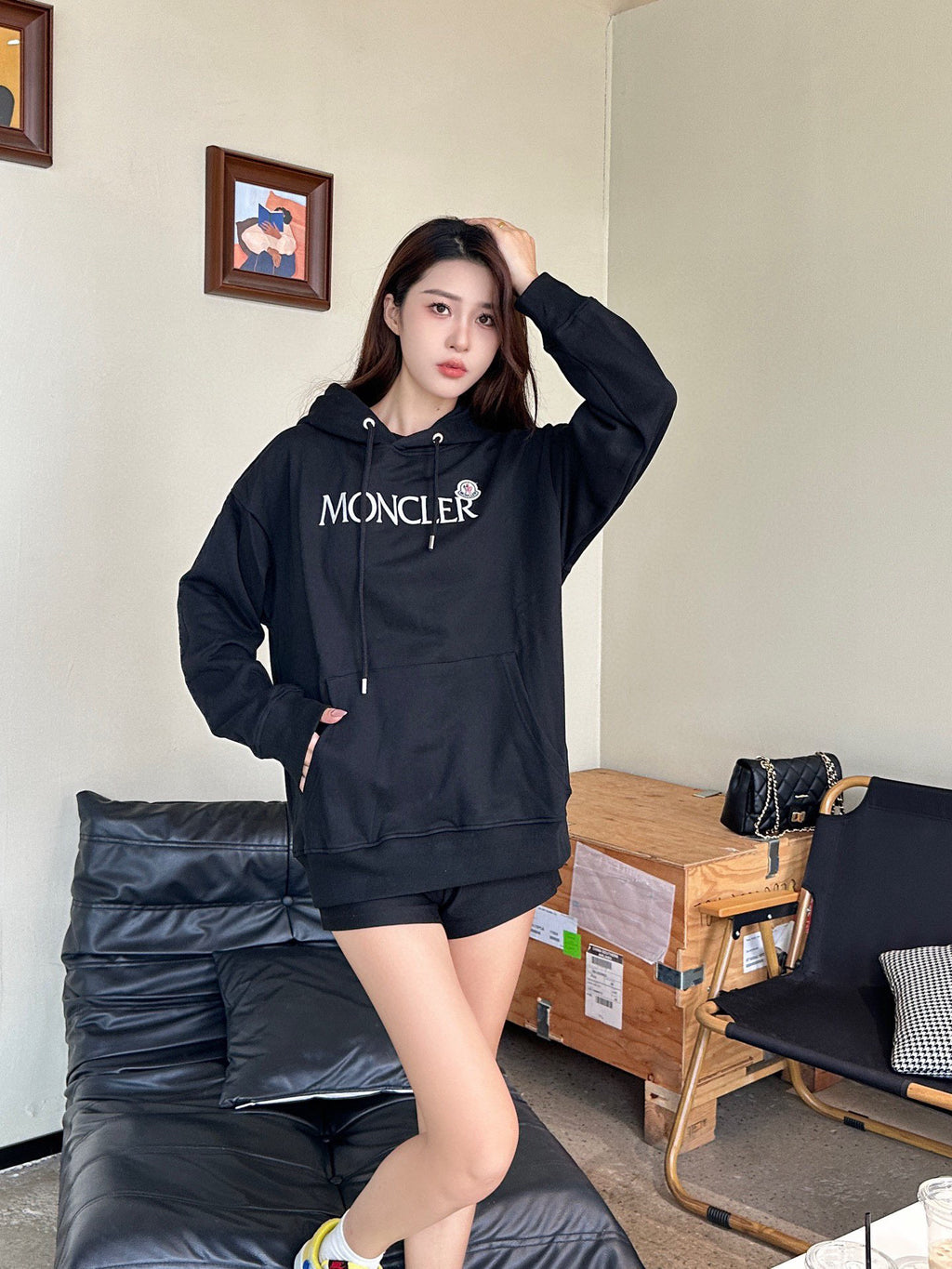Moncler Hooded Logo Lightweight Hoodie - view 15