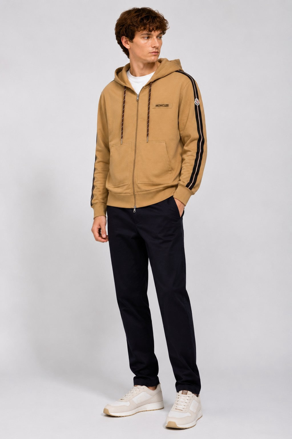 Moncler Hooded Zip-Up Embroidered Sweater - view 15