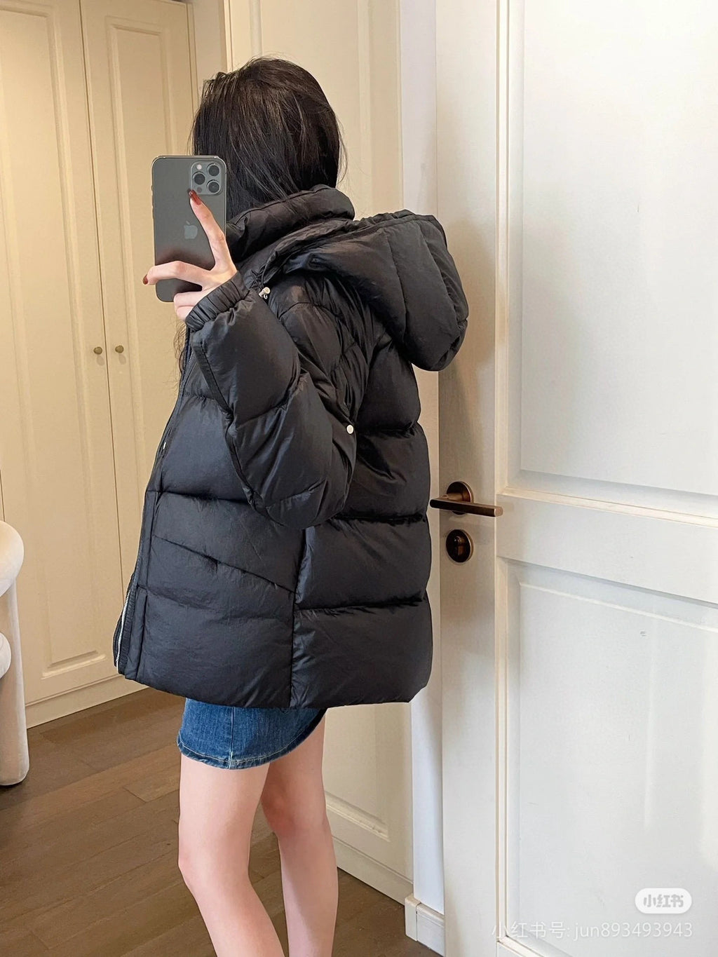 Moncler Hooded Zip-Up Graphic Down Jacket - White - view 15