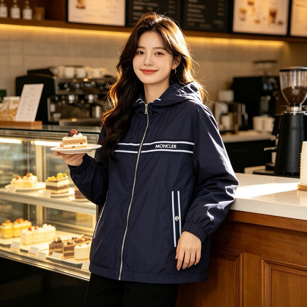 Moncler Hooded Zip-Up Embroidered Jacket - view 16