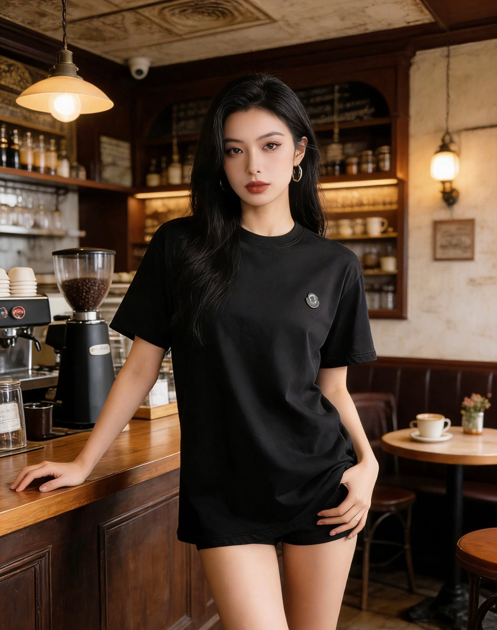 Moncler Embroidered Logo T-Shirt - Black - view 16
