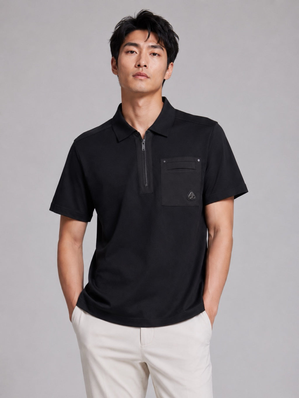 Moncler Zip-Up Logo Polo Shirt - view 16
