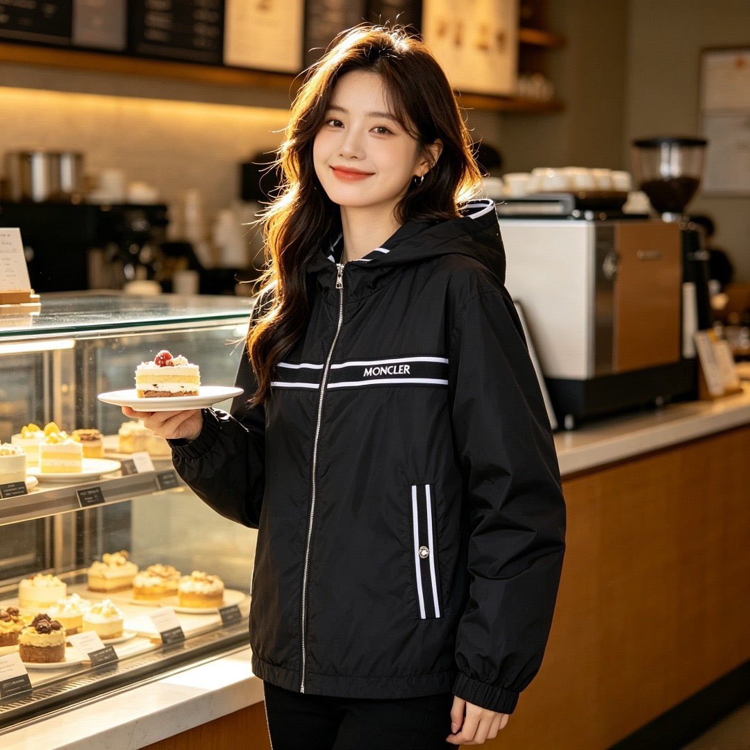 Moncler Hooded Zip-Up Embroidered Jacket - view 16