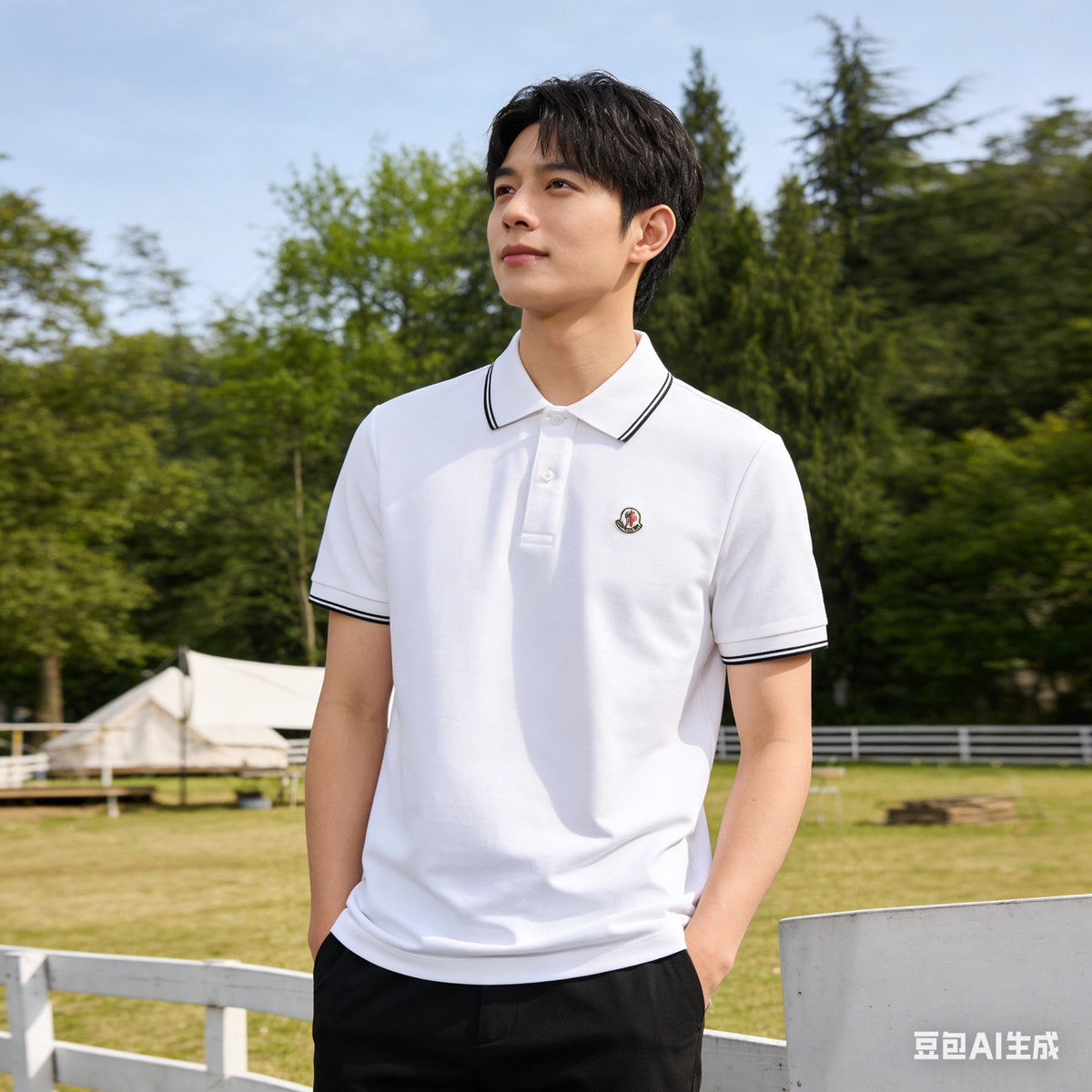 Moncler Logo Lightweight Polo Shirt - view 16
