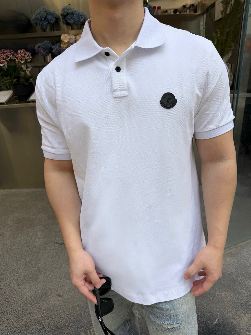 Moncler Embroidered Polo Shirt - Black - view 17