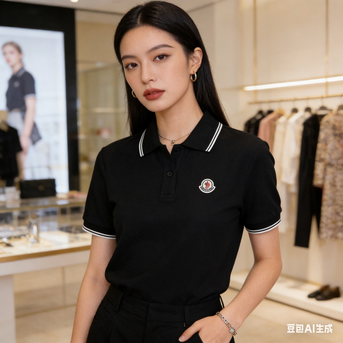 Moncler Logo Lightweight Polo Shirt - view 17
