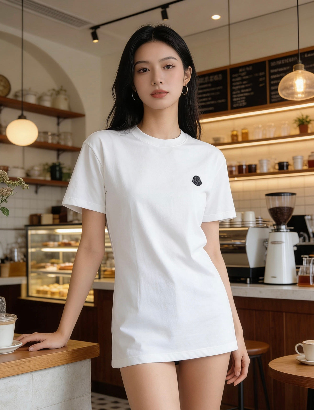 Moncler Embroidered Logo T-Shirt - Black - view 17