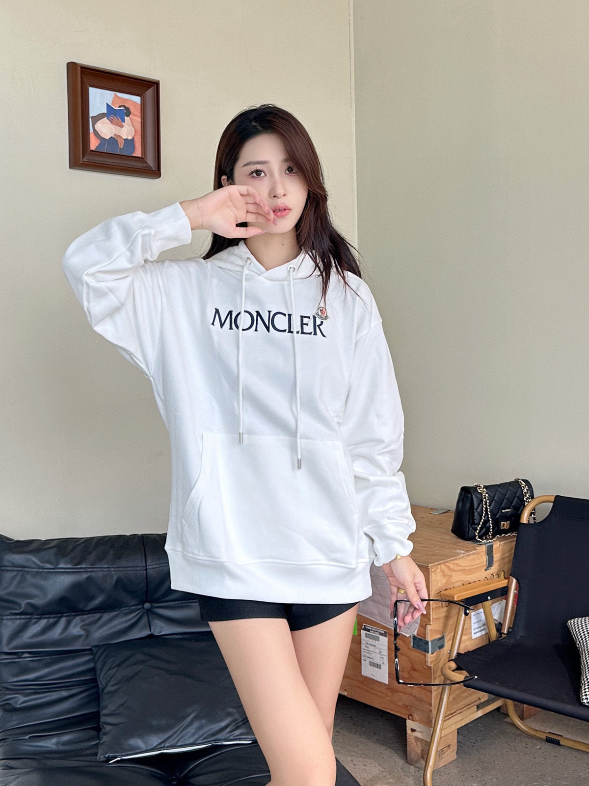 Moncler Hooded Logo Lightweight Hoodie - view 17