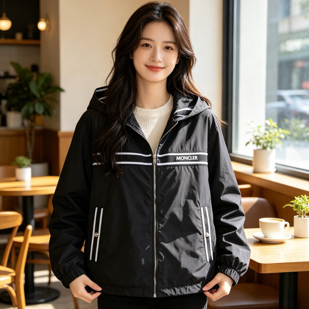 Moncler Hooded Zip-Up Embroidered Jacket - view 18