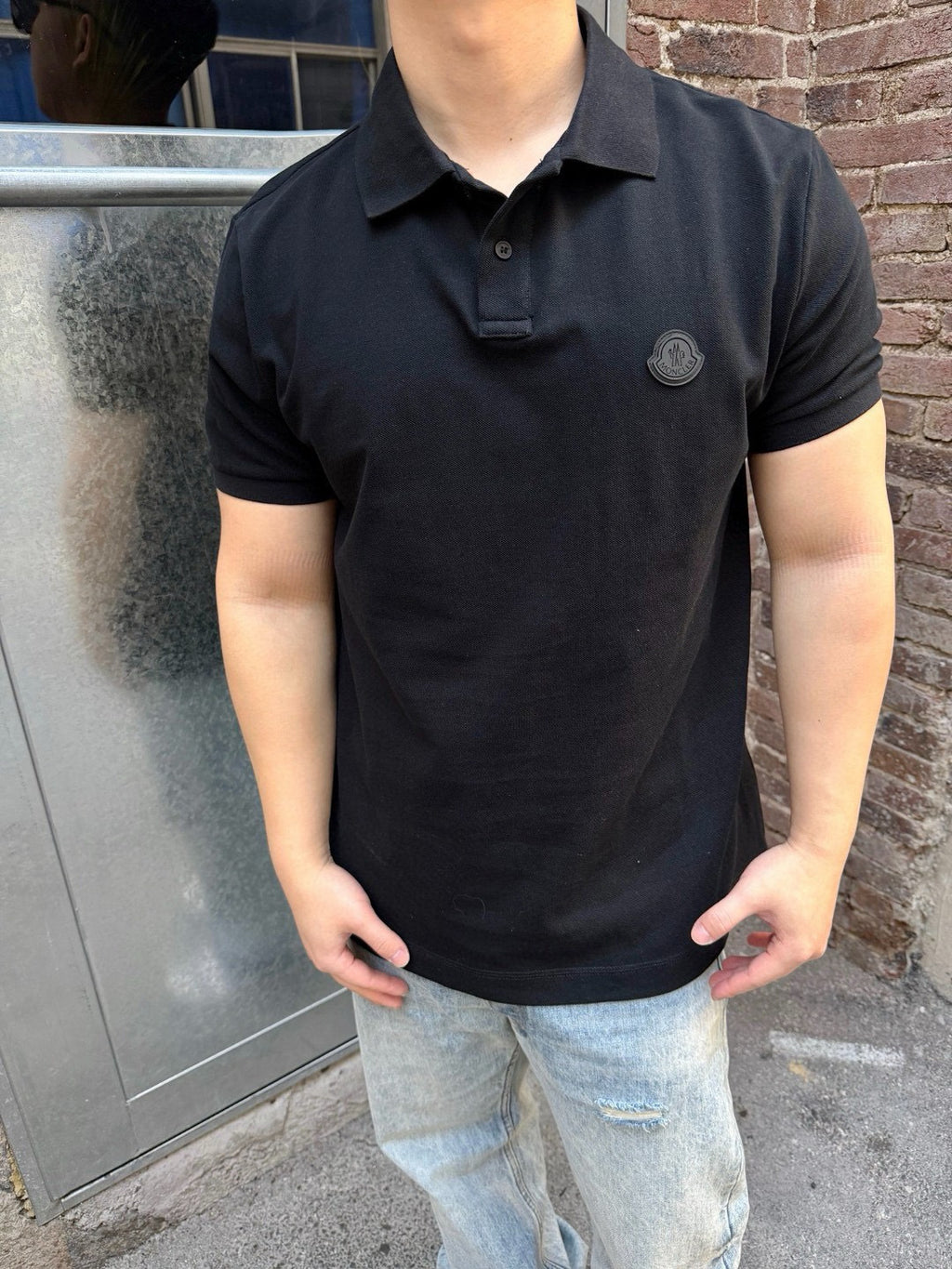 Moncler Embroidered Polo Shirt - Black - view 18