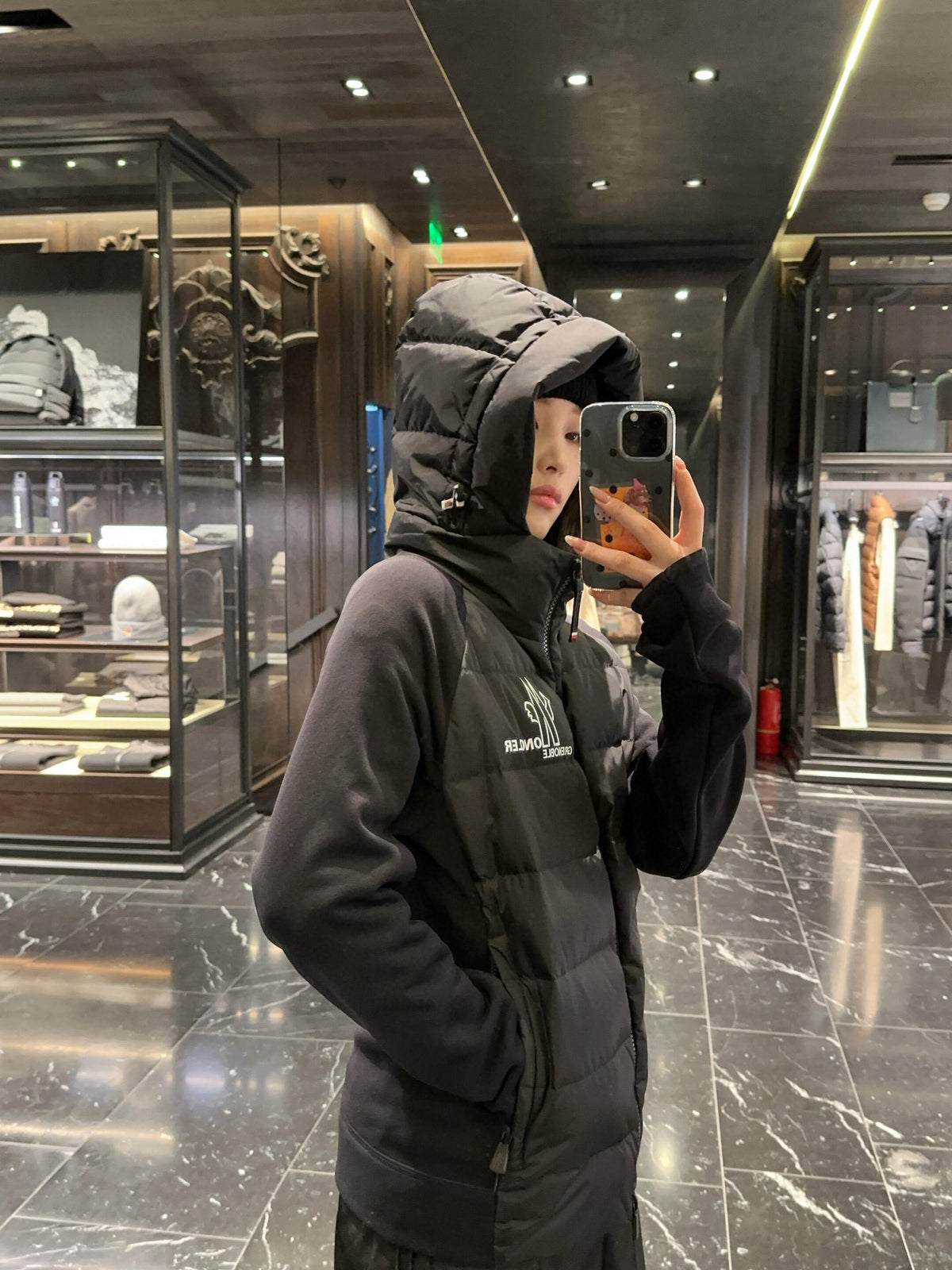 Moncler Hooded Zip-Up Graphic Down Jacket - view 18