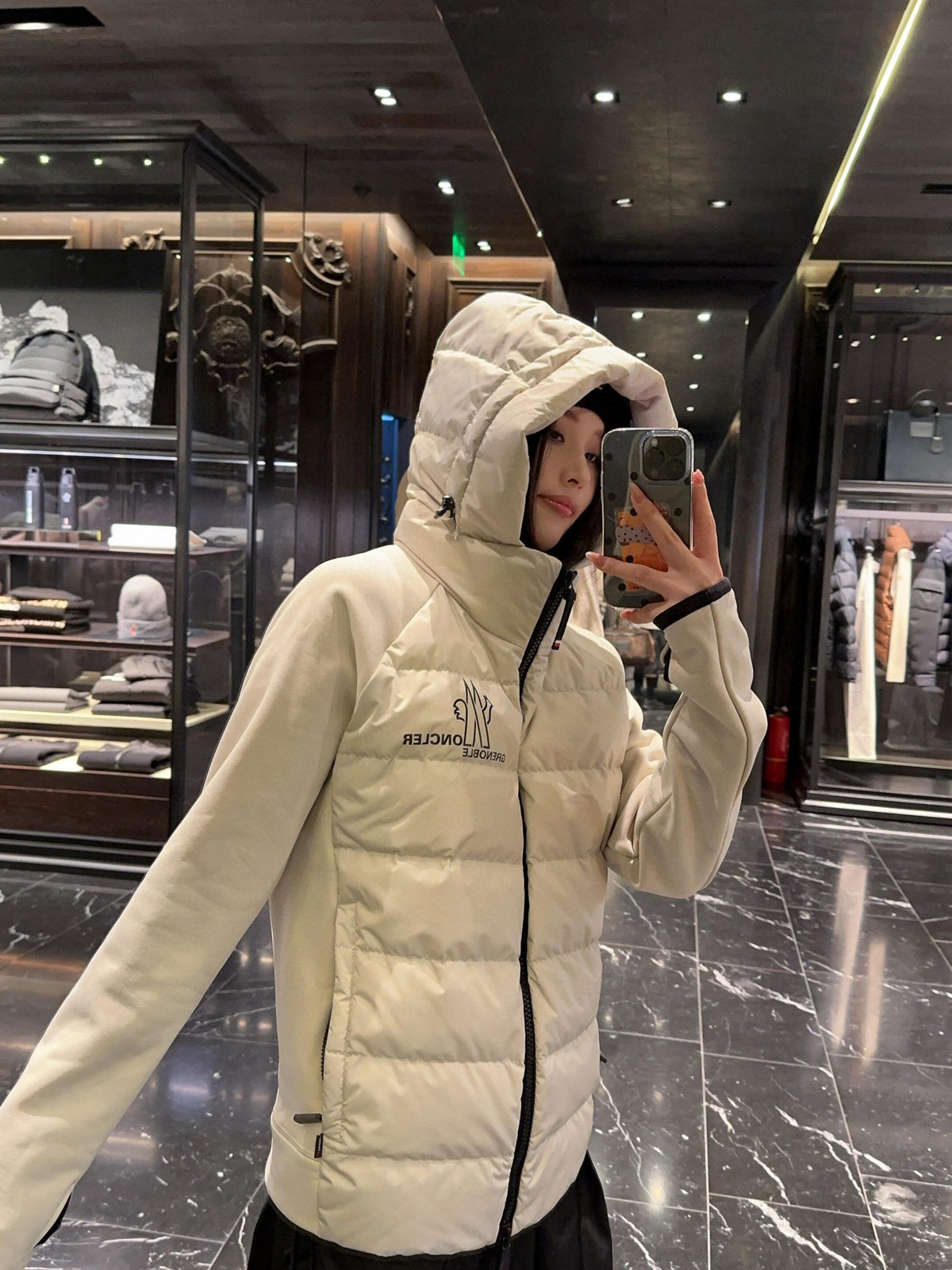 Moncler Hooded Zip-Up Graphic Down Jacket - view 18