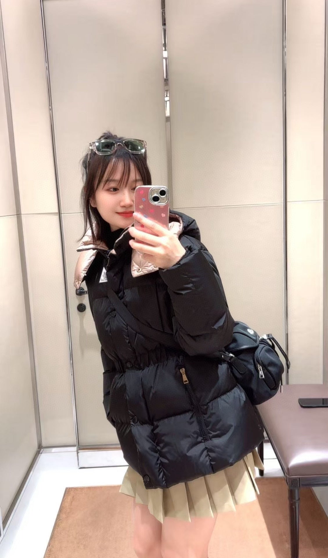 Moncler Women's Hooded Zip-Up Down Jacket - Black - view 18