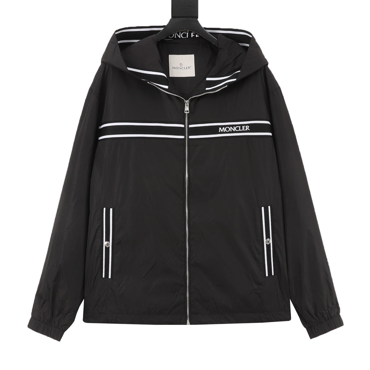 Moncler Hooded Zip-Up Embroidered Jacket - view 1