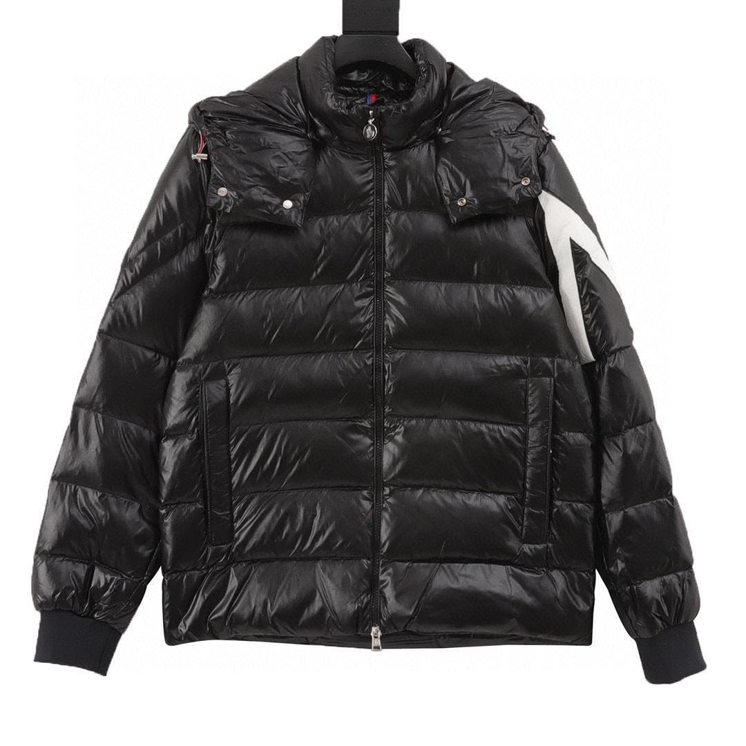 Moncler Hooded Embroidered Logo Down Jacket - view 1