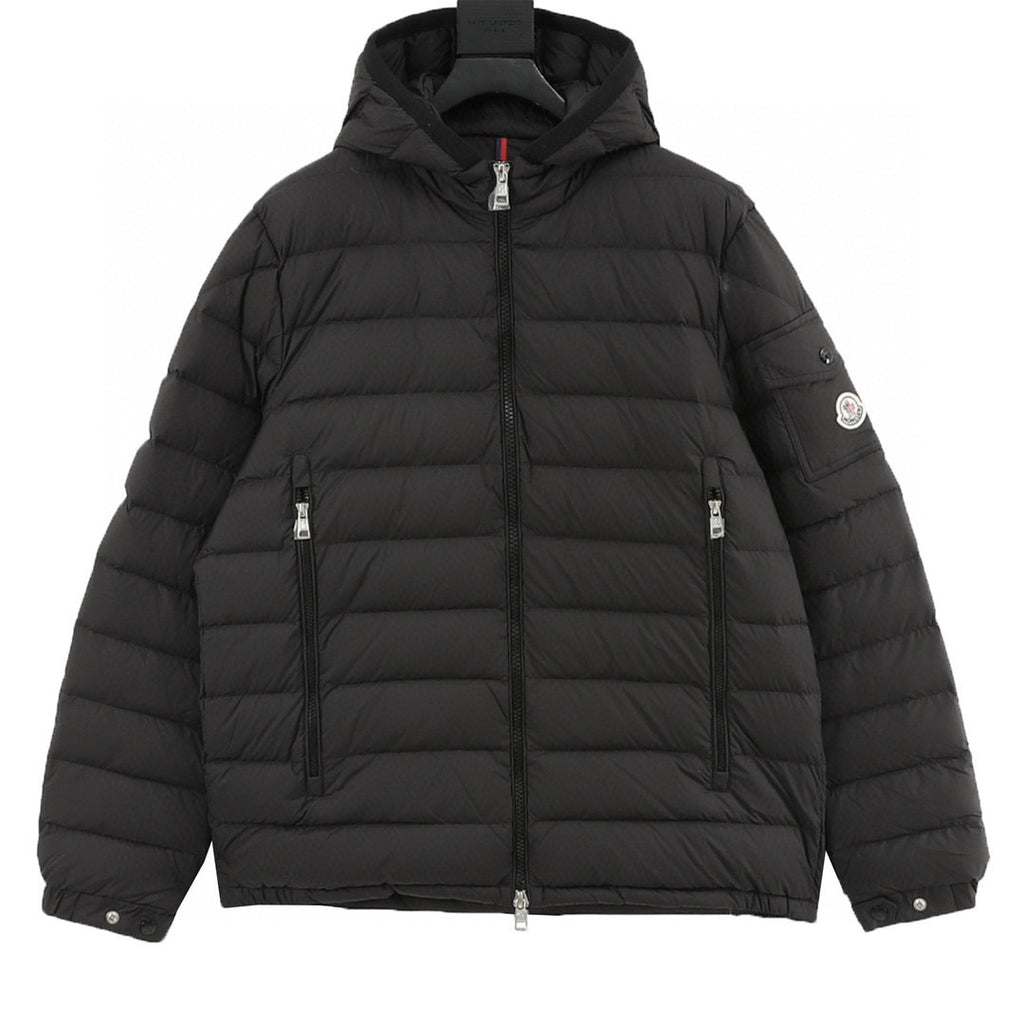 Moncler Hooded Zip-Up Logo Down Jacket - view 1