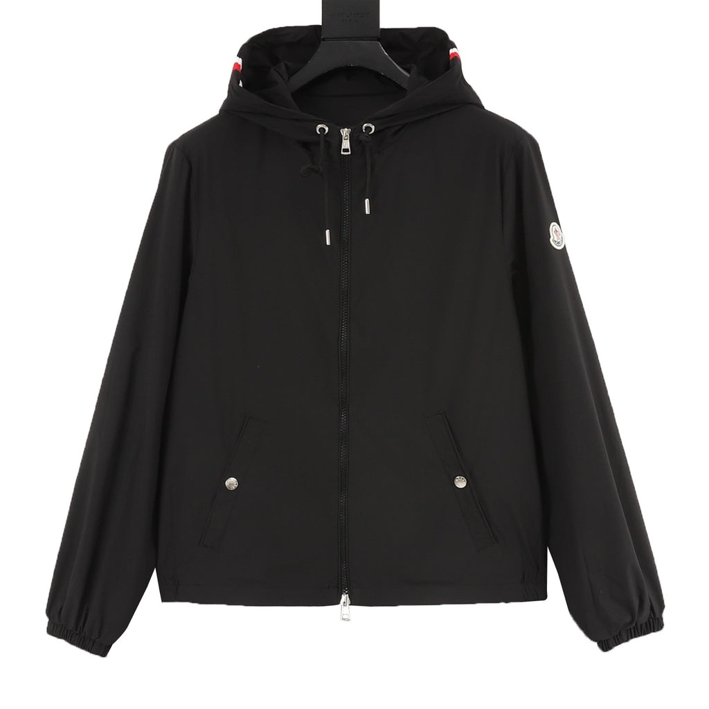 Moncler Hooded Zip-Up Lightweight Jacket - Black - view 1