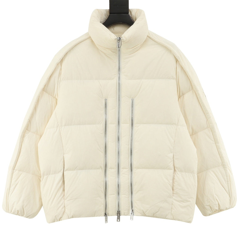 Moncler Zip-Up Embroidered Logo Down Jacket - view 1