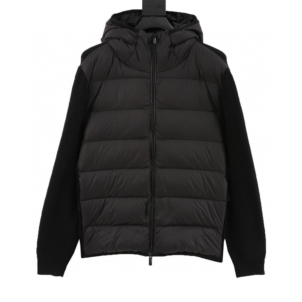 Moncler Hooded Embroidered Logo Down Jacket - view 1