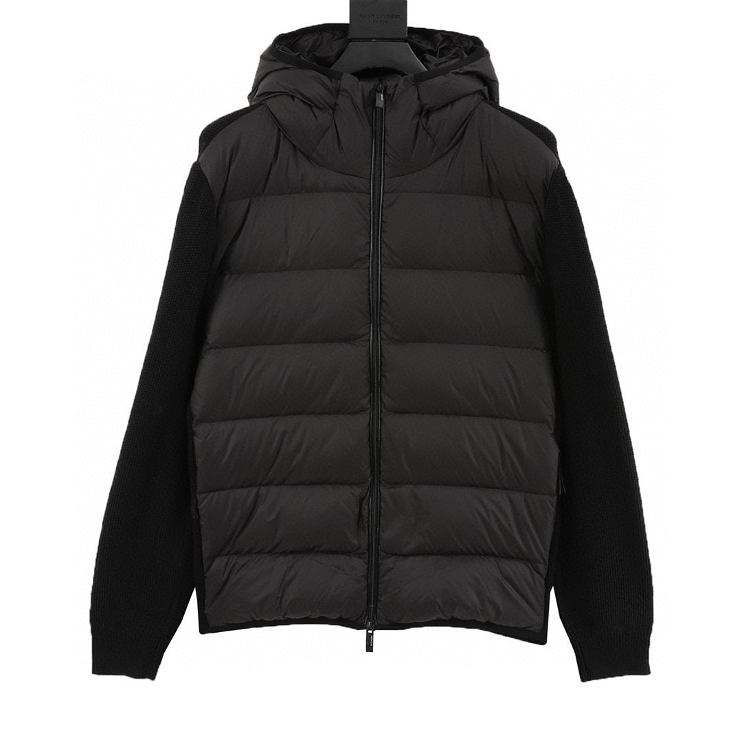 Moncler Hooded Embroidered Logo Down Jacket - view 1