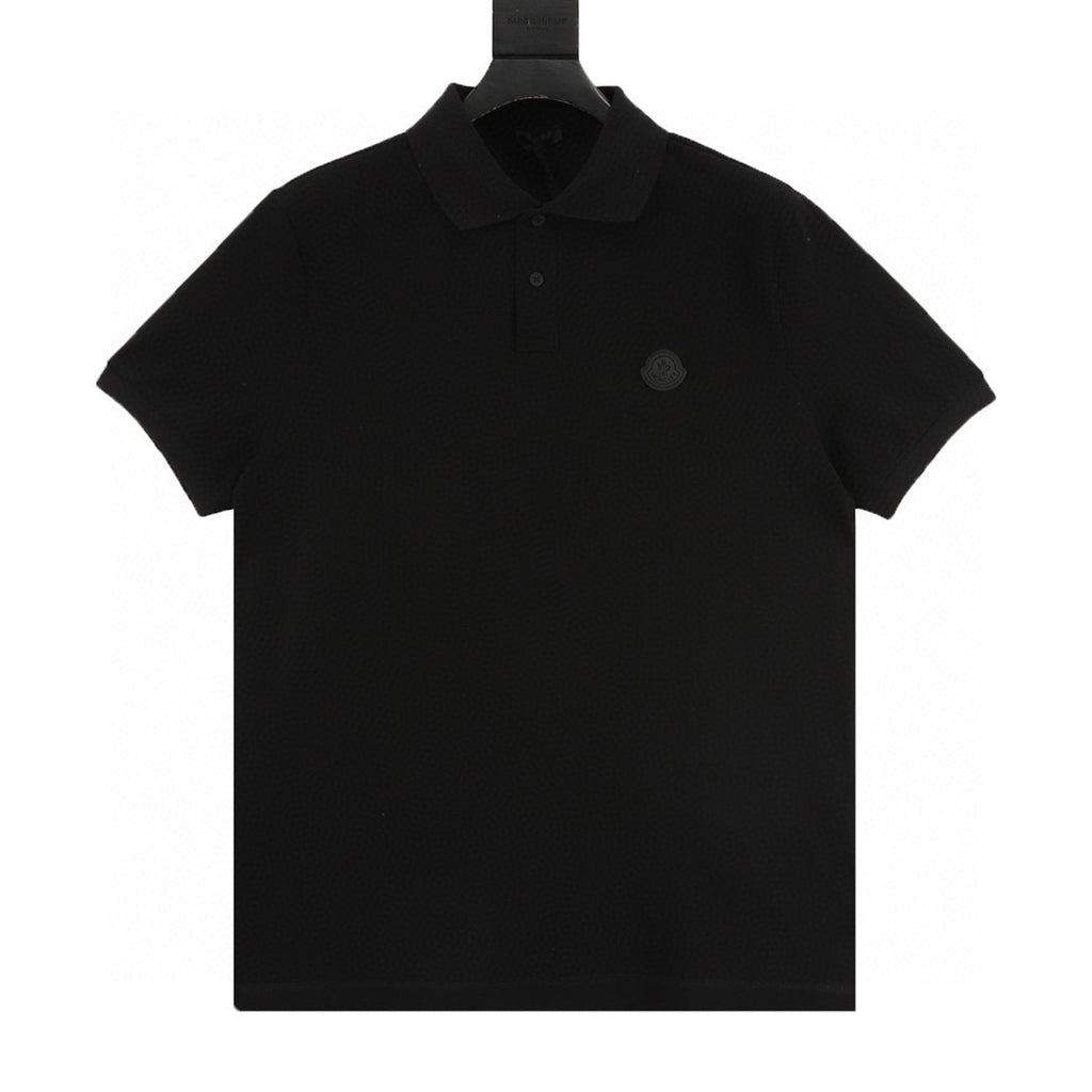 Moncler Embroidered Polo Shirt - Black - view 1