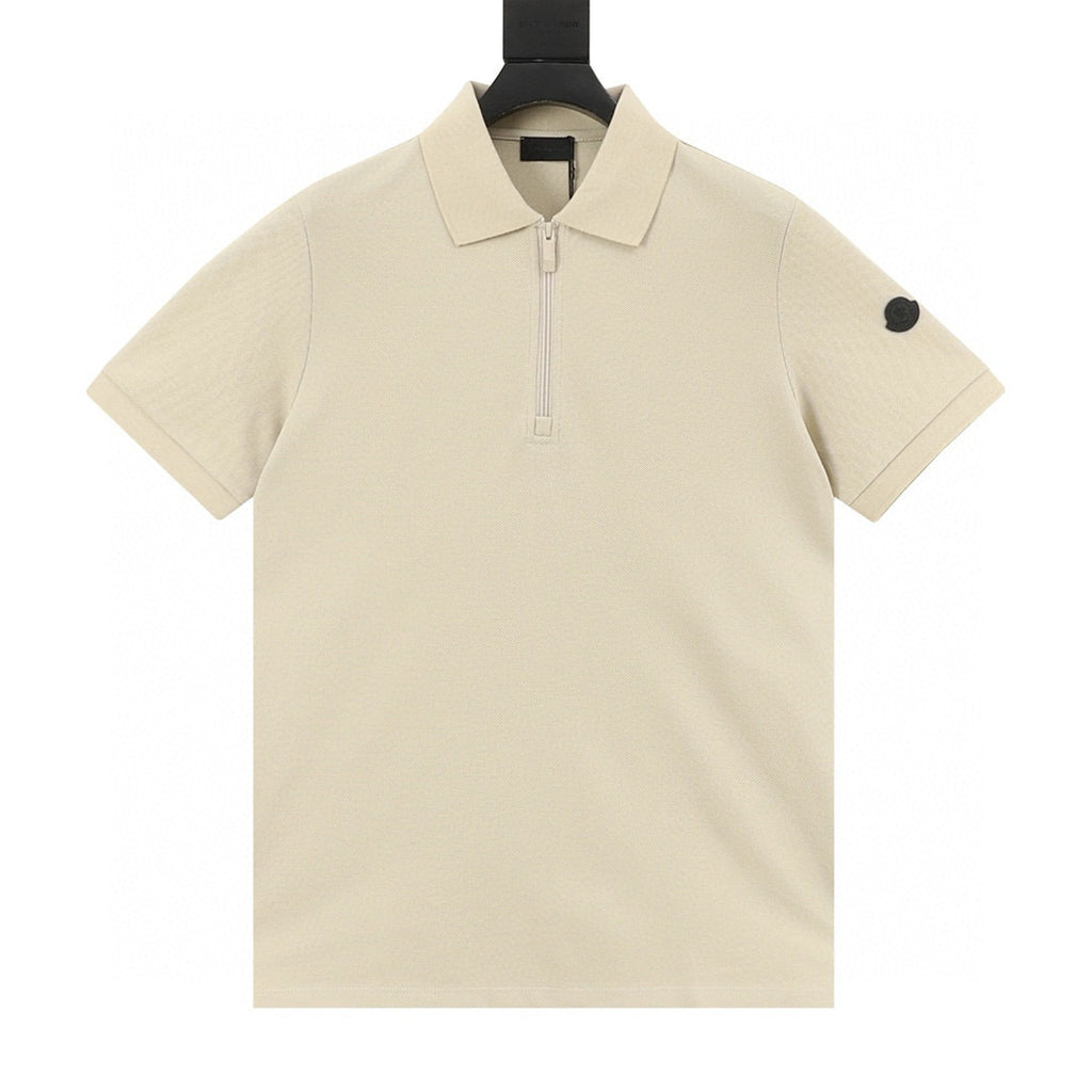 Moncler Zip-Up Logo Lightweight Polo Shirt - view 1
