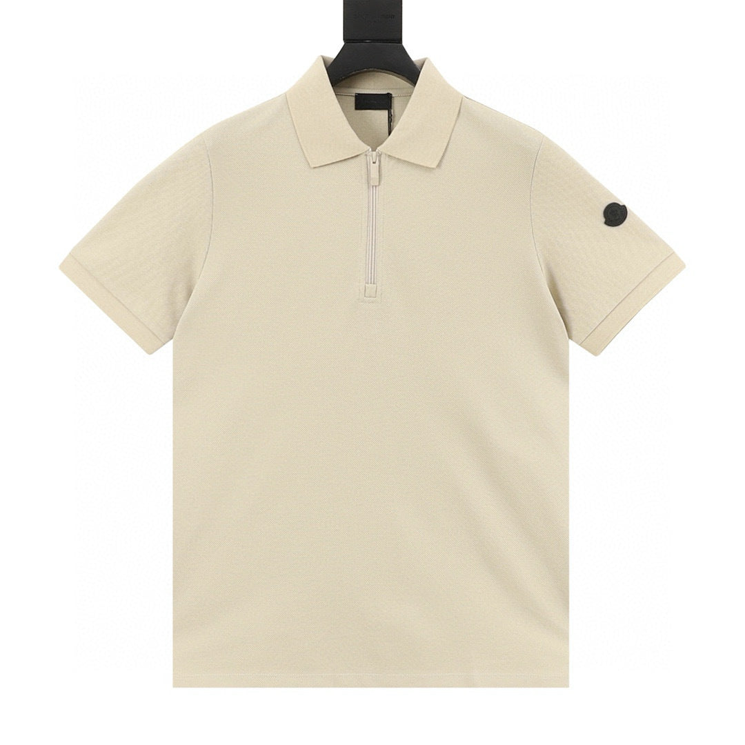Moncler Zip-Up Logo Lightweight Polo Shirt - view 1