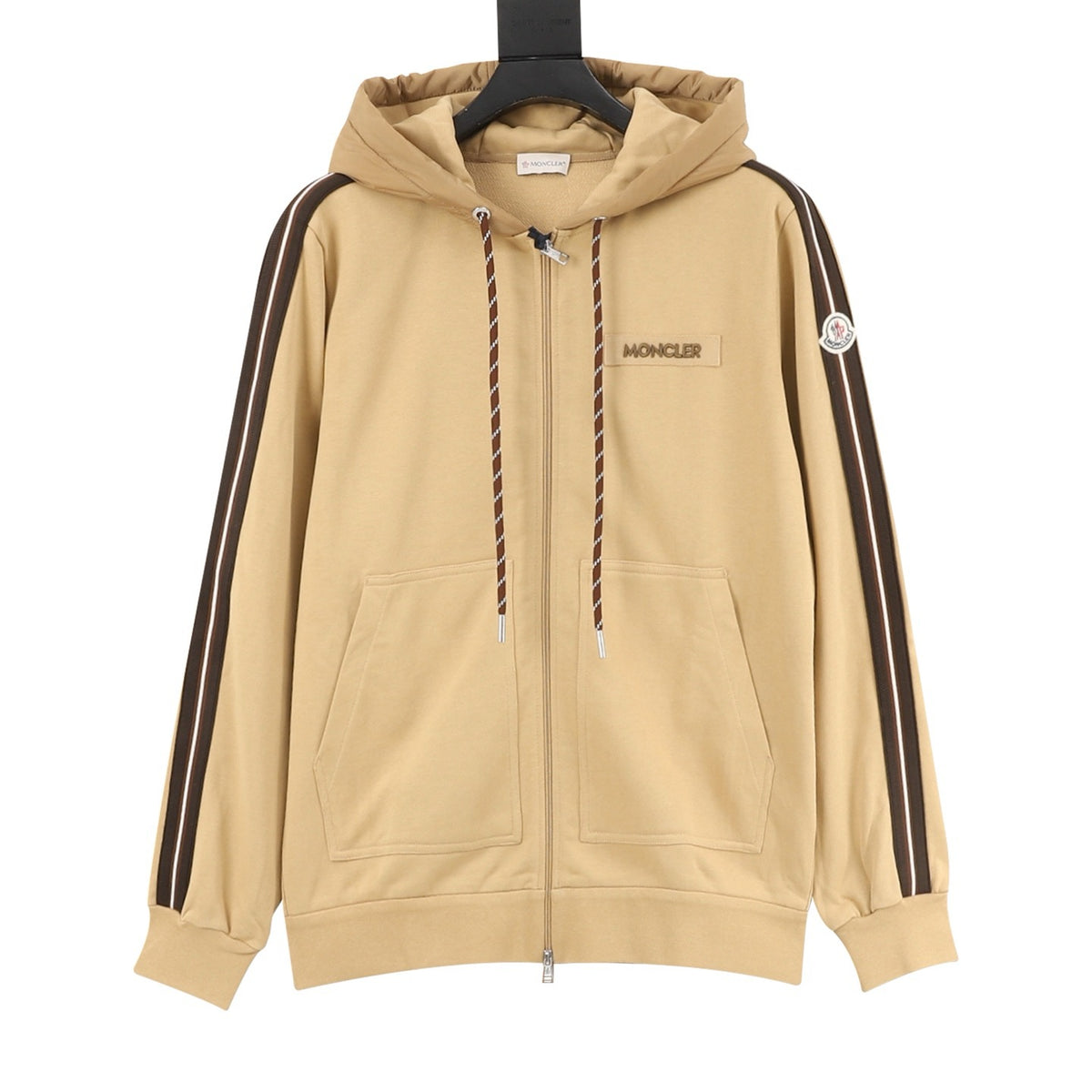 Moncler Hooded Zip-Up Embroidered Sweater - view 1