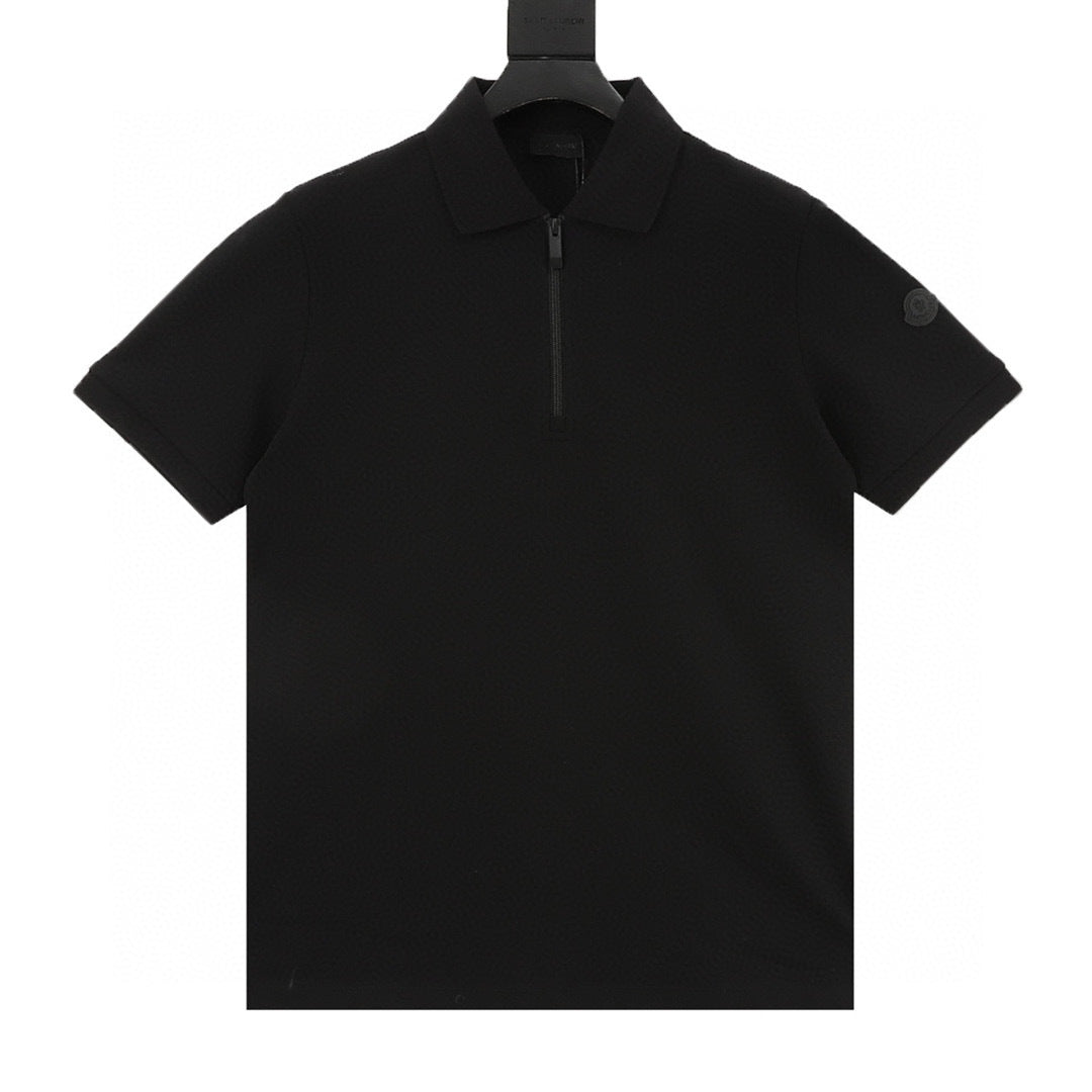 Moncler Zip-Up Logo Lightweight Polo Shirt - view 1