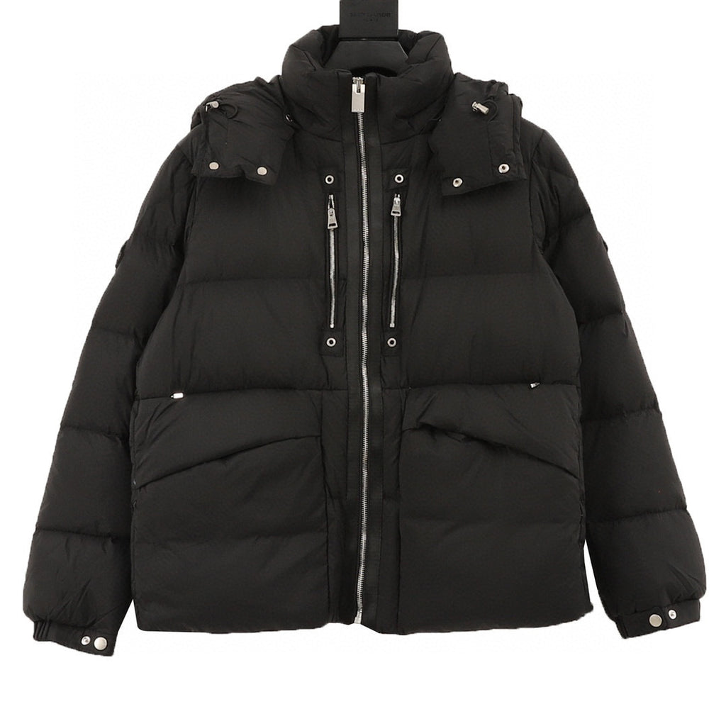 Moncler Hooded Zip-Up Graphic Down Jacket - White - view 1