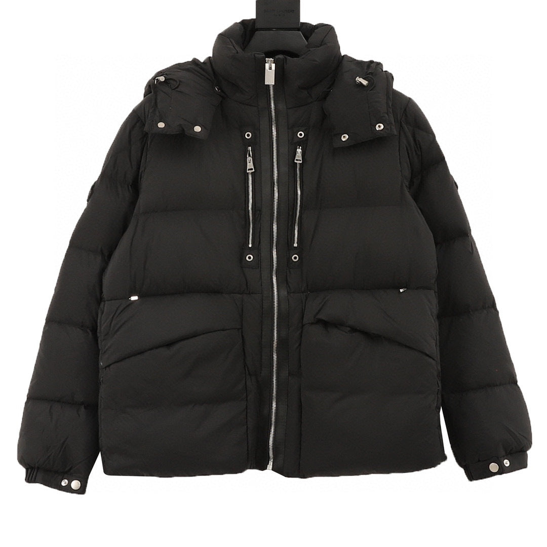 Moncler Hooded Zip-Up Graphic Down Jacket - White - view 1