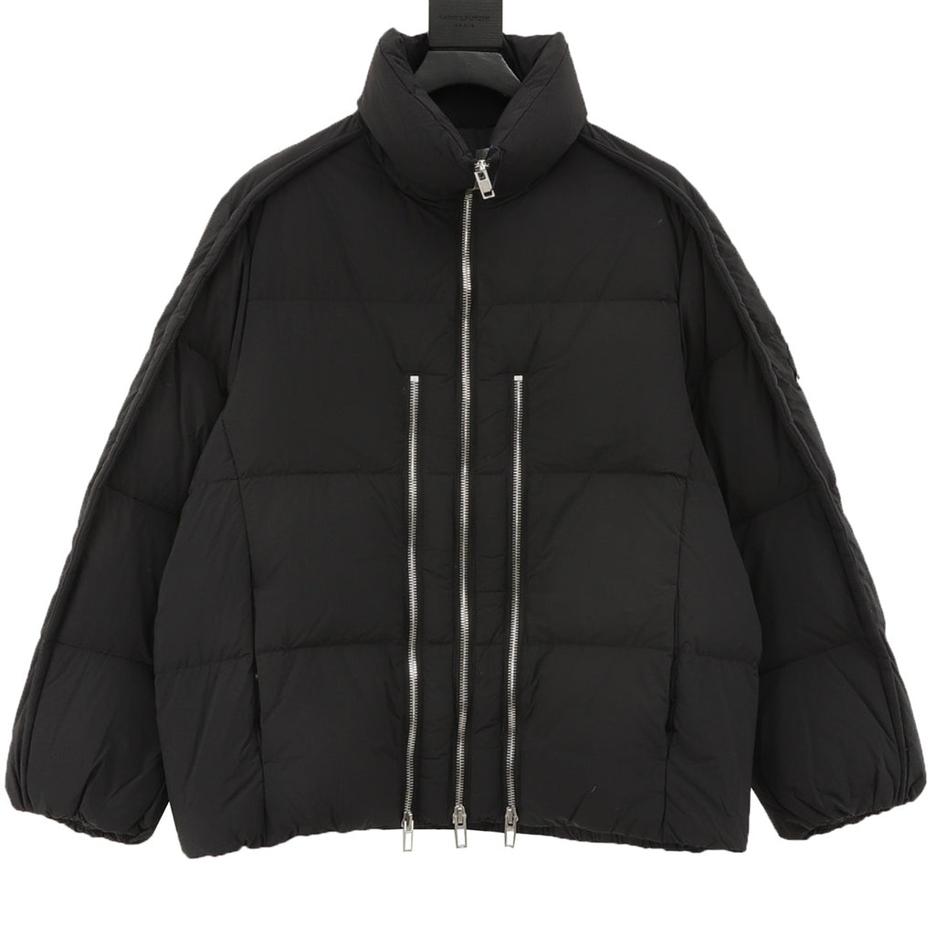 Moncler Zip-Up Embroidered Logo Down Jacket - view 1