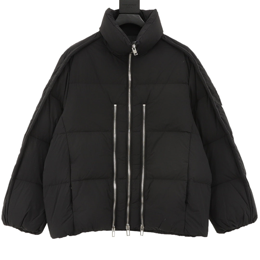 Moncler Zip-Up Embroidered Logo Down Jacket - view 1