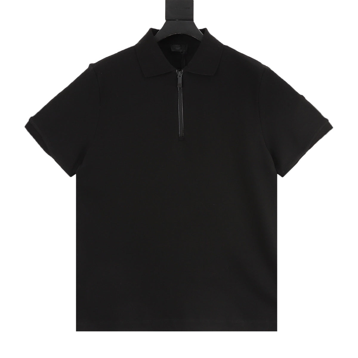 Moncler Zip-Up Embroidered Polo Shirt - Black - view 1