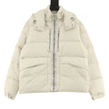 Moncler Hooded Zip-Up Graphic Down Jacket - White - view 1