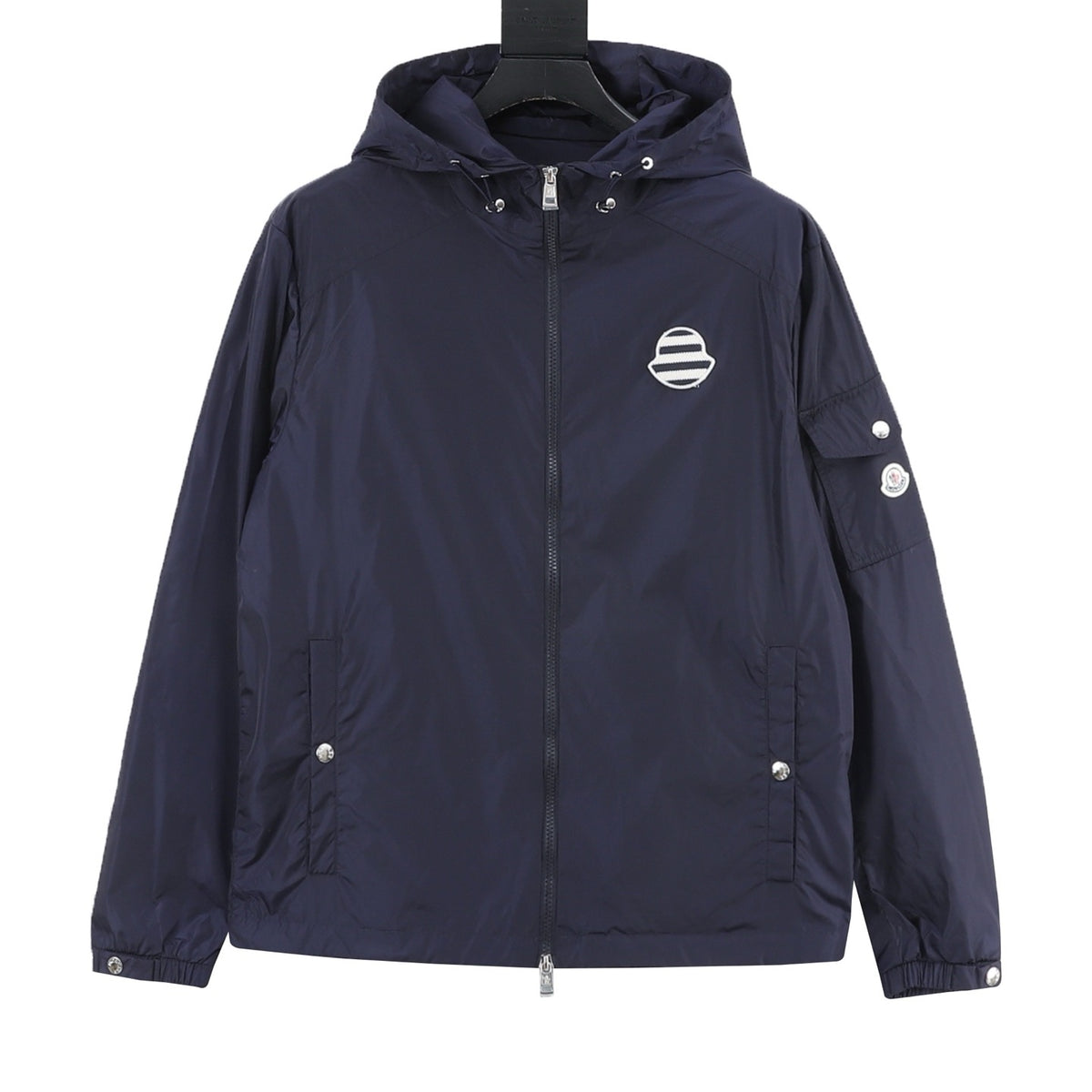 Moncler Men's Hooded Embroidered Lightweight Jacket - Navy - view 1