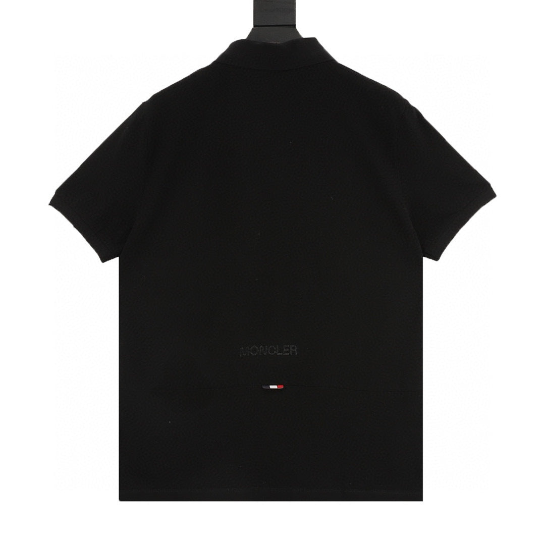 Moncler Embroidered Polo Shirt - Black - view 2
