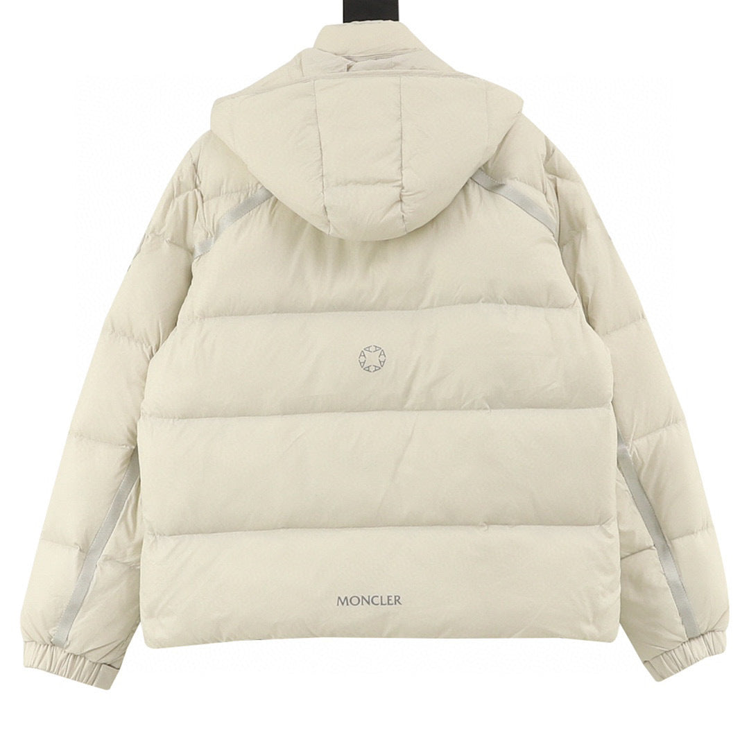 Moncler Hooded Zip-Up Graphic Down Jacket - White - view 2