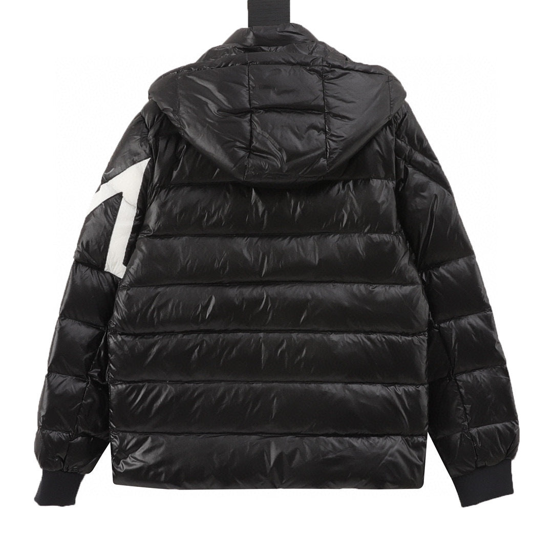 Moncler Hooded Embroidered Logo Down Jacket - view 2